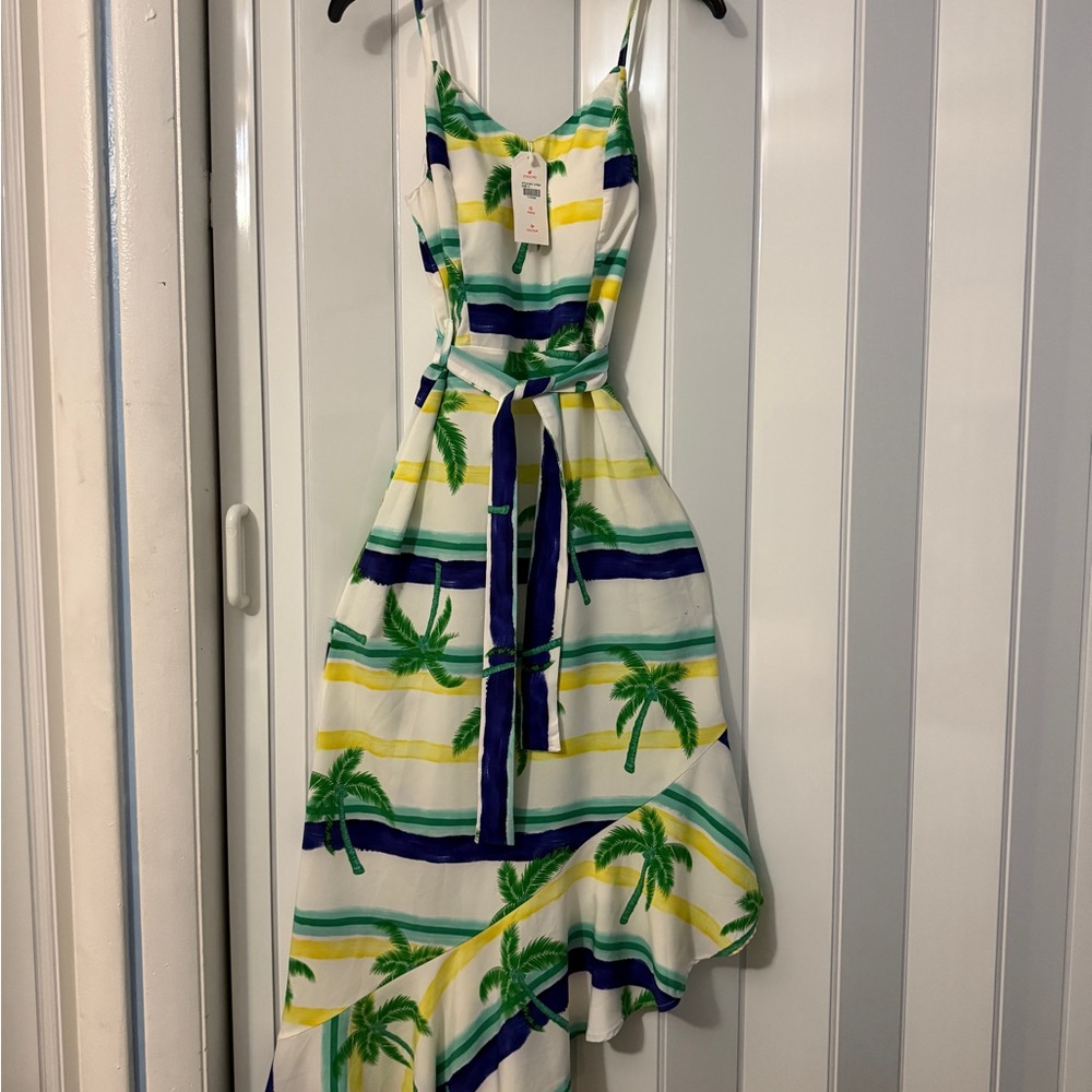Tropical Striped Maxi Dress